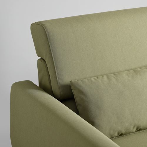 IKEA - SLATORP, uzanma koltuklu 4'lü kanepe, vissle sarı-yeşil