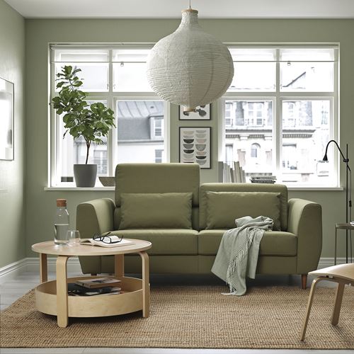 IKEA - SLATORP, 2'li kanepe, vissle sarı-yeşil