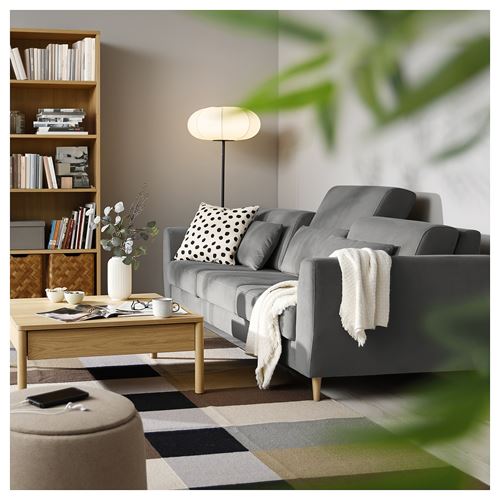 IKEA - SLATORP, 3'lü kanepe, hakebo koyu gri