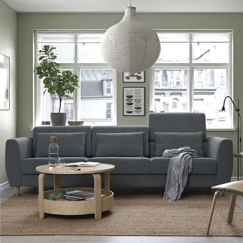 IKEA - SLATORP, 3'lü kanepe, hakebo koyu gri