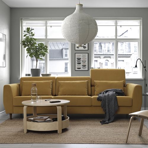 IKEA - SLATORP, 3'lü kanepe, hakebo sarı