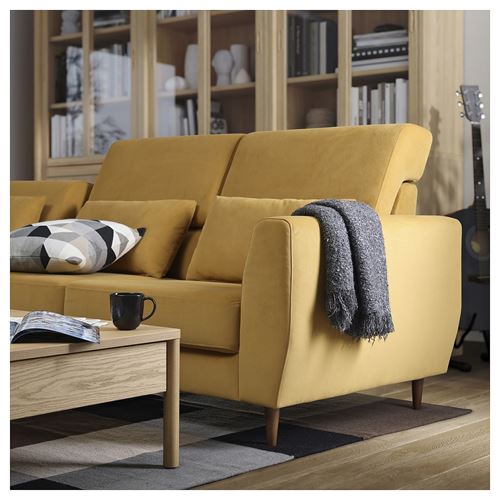 IKEA - SLATORP, uzanma koltuklu 3'lü kanepe, hakebo sarı
