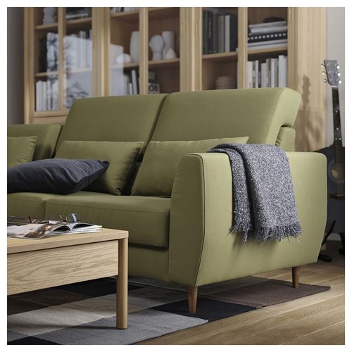 IKEA - SLATORP, uzanma koltuklu 4'lü kanepe, vissle sarı-yeşil