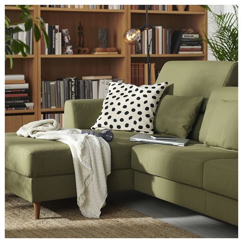 IKEA - SLATORP, uzanma koltuklu 4'lü kanepe, vissle sarı-yeşil