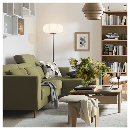 IKEA - SLATORP, uzanma koltuklu 3'lü kanepe, vissle sarı-yeşil
