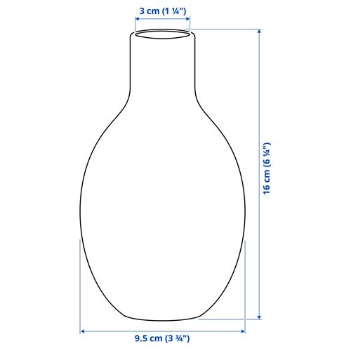 IKEA - BLODBJÖRK, vazo, uçuk pembe-mavi, 16 cm
