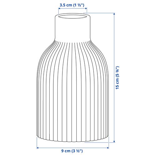 IKEA - KAPKASTANJ, vazo, kırık beyaz, 15 cm