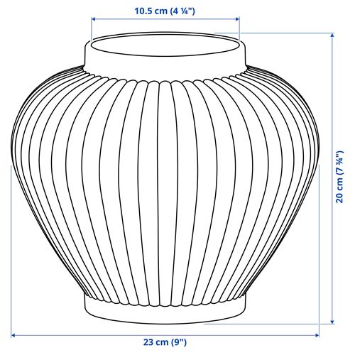 IKEA - PELARBJÖRK, seramik vazo, gri-yeşil, 20 cm