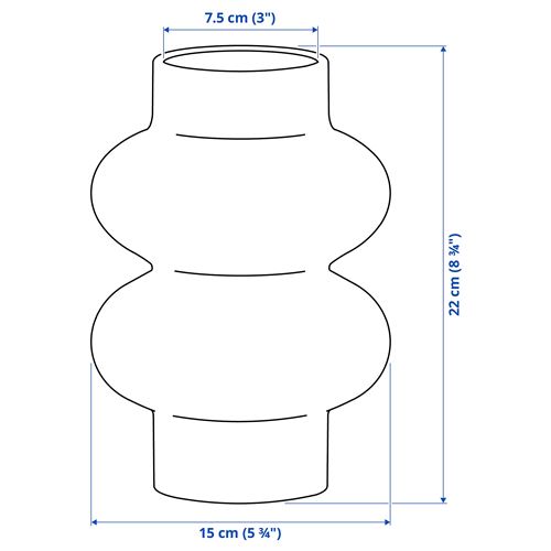 IKEA - PARLHAGG, seramik vazo, sarı-bej, 22 cm