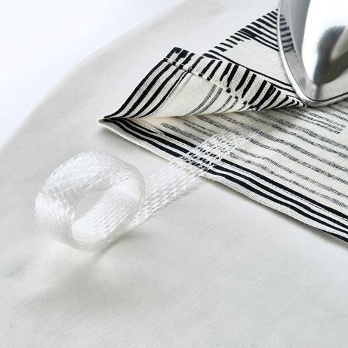 IKEA - TEMPELFLY, fon perde/2 kanat, beyaz-siyah, 145x300 cm