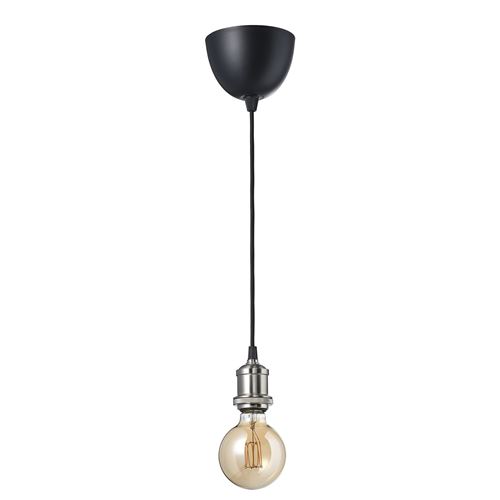IKEA - JALLBY/MOLNART, pendant lamp with light bulb, black/multicolour