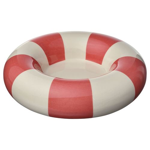 IKEA - TRADSTAM, candle holder, white-dark pink, 4 cm