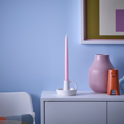 IKEA - KLOKHET, şamdan mumu, açık pembe, 5.5 saat
