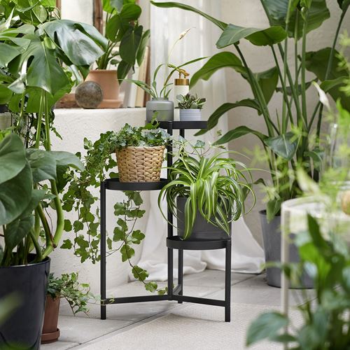 IKEA - OLIVBLAD, plant stand, black, 58 cm