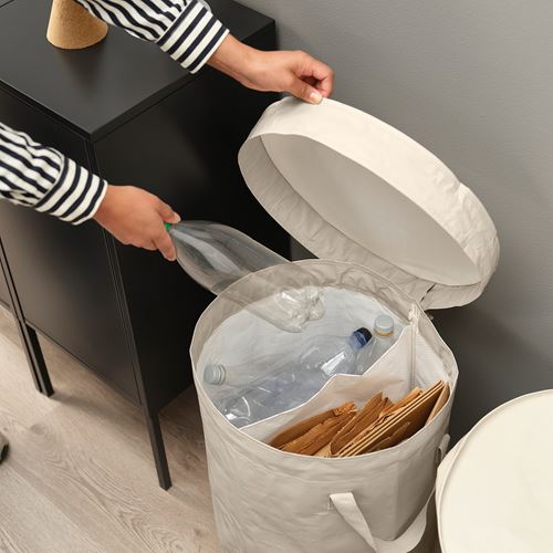 IKEA - DIMPA, waste sorting bag, light grey/beige, 50 l