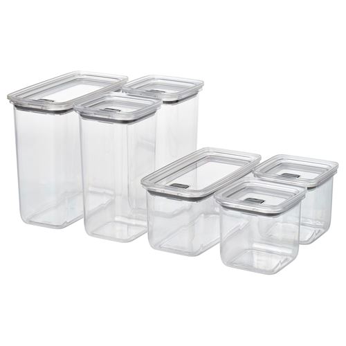 IKEA - KORALLVIPPA, food storage container sets, transparent