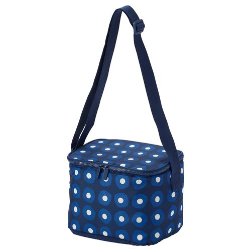 IKEA - PILLERSTARR, cool bag, patterned-blue, 26x19x19 cm