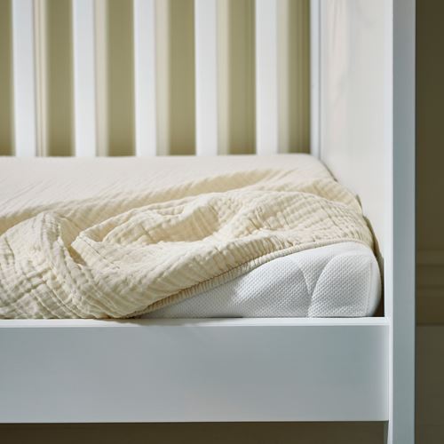 IKEA - GULDVAVARE, bebek nevresim takımı, koyu sarı-bej, 60x120 cm