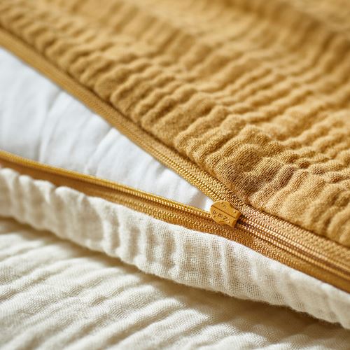 IKEA - GULDVAVARE, bebek nevresim takımı, koyu sarı-bej, 60x120 cm