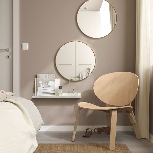 IKEA - LINDBYN, yuvarlak ayna, altın rengi, 50 cm