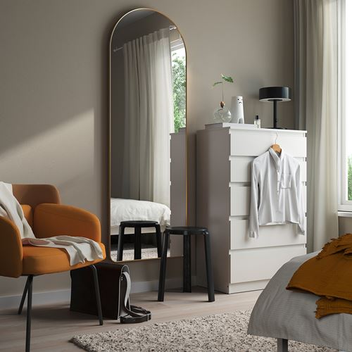 IKEA - LINDBYN, cheval glass, golden colour, 60x170 cm