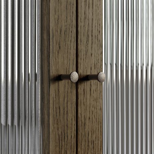 IKEA - TONSTAD, wardrobe door, brown oak veneer-glass, 50x229 cm