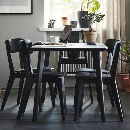 IKEA - LISABO, kitchen table, black, 140x78 cm