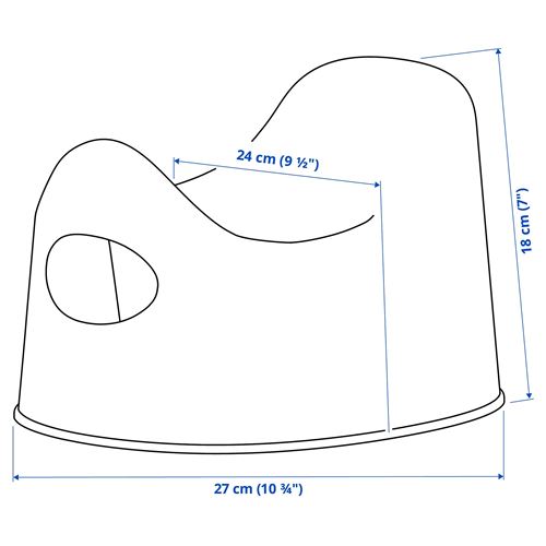 IKEA - LILLA, children's potty, turquoise, 27x24x18 cm