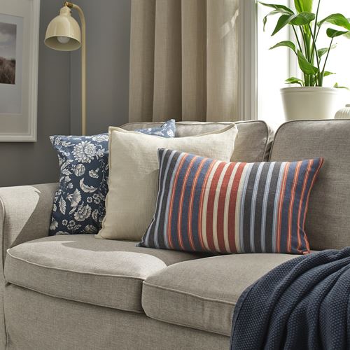 IKEA - KORALLBUSKE, kırlent kılıfı, mavi-kırmızı, 40x58 cm