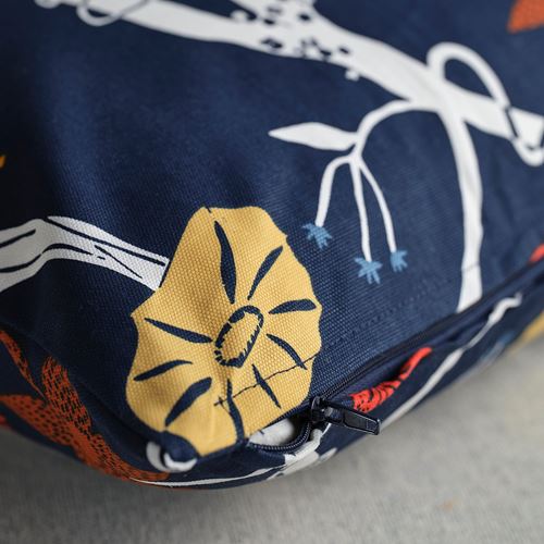 IKEA - REVFINGERÖRT, kırlent kılıfı, koyu mavi-çok renkli, 50x50 cm