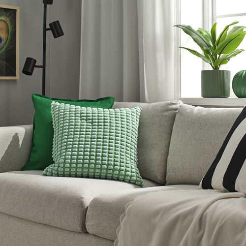 IKEA - SVARTPOPPEL, lace pillow cover, light green, 50x50 cm