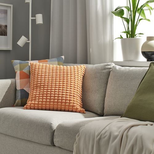 IKEA - SVARTPOPPEL, kırlent kılıfı, açık turuncu, 50x50 cm