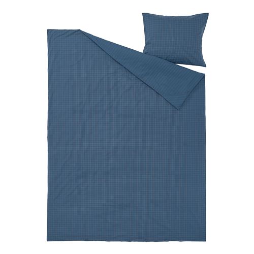 IKEA - DOFTAKLEJA, tek kişilik nevresim seti, koyu mavi-açık kahverengi, 150x200/50x60 cm