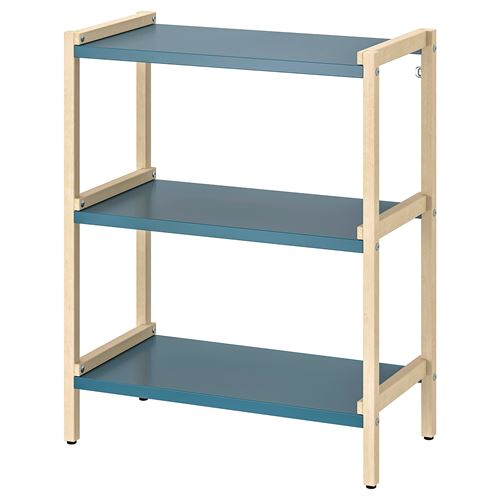 IKEA - EKENABBEN, açık raf ünitesi, titrek kavak-mavi, 70x34x86 cm
