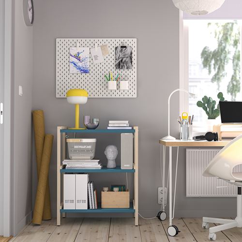 IKEA - EKENABBEN, açık raf ünitesi, titrek kavak-mavi, 70x34x86 cm