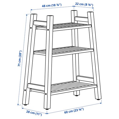 IKEA - STOREDAMM, raf ünitesi, akasya, 60x71 cm