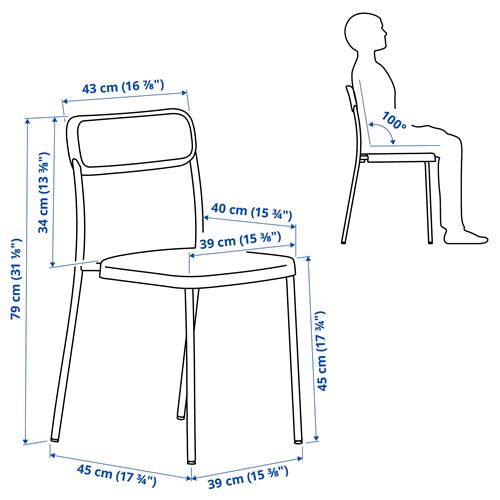 IKEA - VIHALS, plastik sandalye, beyaz
