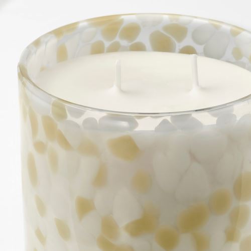 IKEA - JAMLIK, bardakta kokulu mum, açık gri-bej, 50 saat