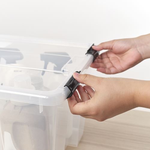 IKEA - SAMLA, klipsli kutu kilidi, siyah, 45/65 lt