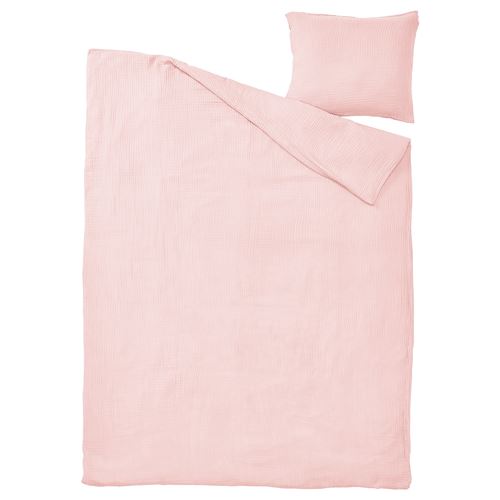 IKEA - SCHERSMIN, tek kişilik nevresim seti, uçuk pembe, 150x200/50x60 cm