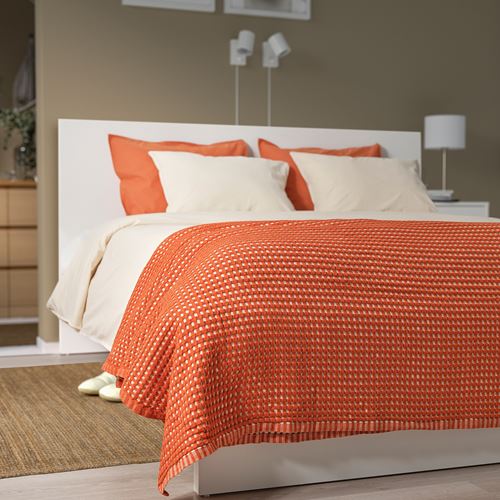 IKEA - PELARTUJA, yatak örtüsü, kırmızı-kahverengi-bej, 230x250 cm