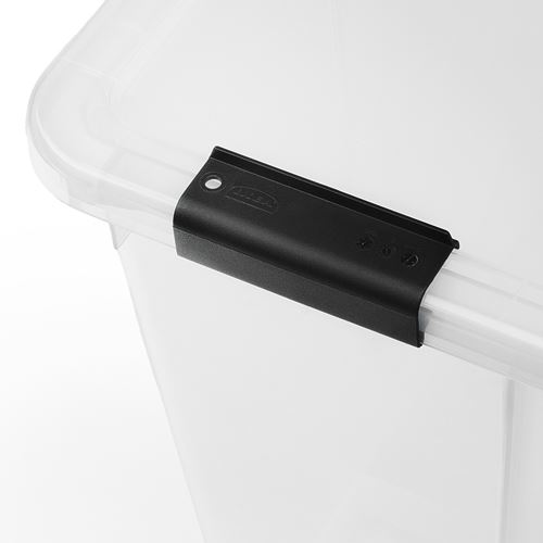 IKEA - SAMLA, box with lid/clip lock, transparent-black, 79x57x43 cm/130 l