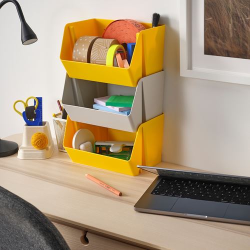 IKEA - FODERTRAG, organiser for desk-wall, light grey, 25x18x15 cm