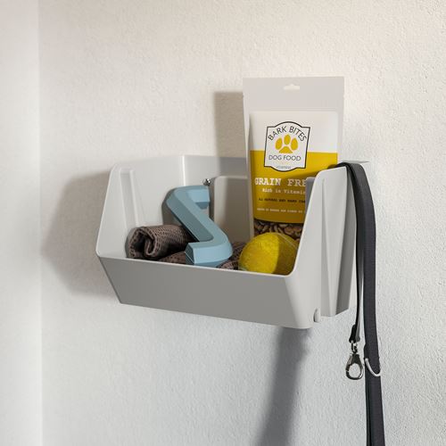 IKEA - FODERTRAG, organiser for desk-wall, light grey, 25x18x15 cm