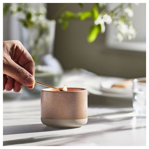 IKEA - LUGNARE, scented candle in pot, pink, 25 hr