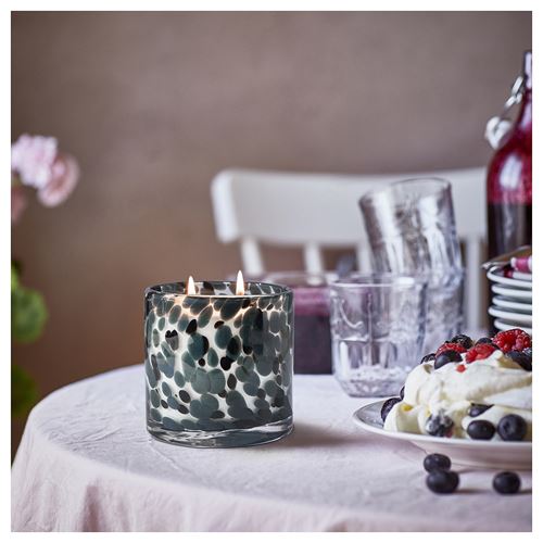 IKEA - STÖRTSKÖN, bardakta kokulu mum, koyu gri, 50 saat