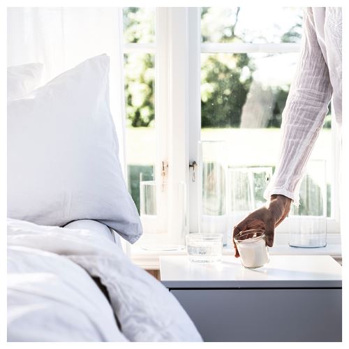 IKEA - TRADCYPRESS, bardakta kokulu mum, beyaz, 20 saat