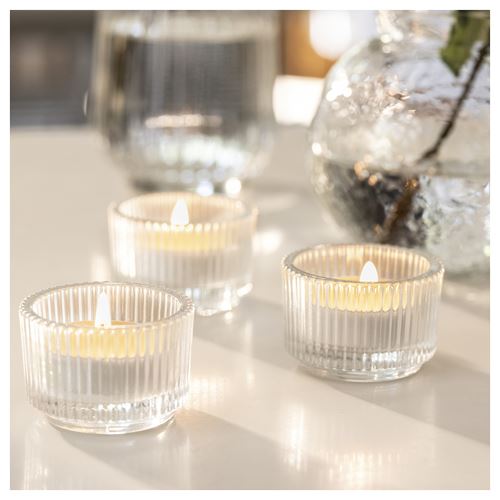 IKEA - LÖVSKOGSLUND, kokulu tealight mum, açık yeşil, 3.5 saat