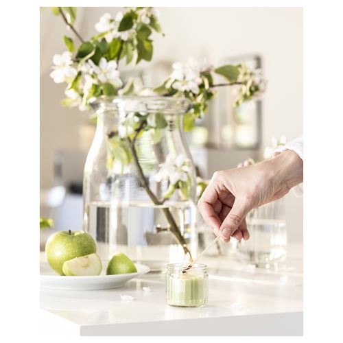 IKEA - LÖVSKOGSLUND, scented candle in cup, light yellow, 12 hr
