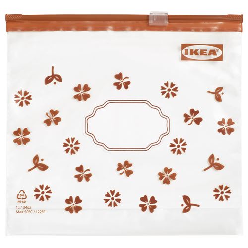 IKEA - KÖSSEBAR, kilitlenebilir buzdolabı poşeti, kahverengi